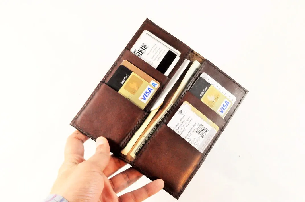 Bifold Long Leather Wallet