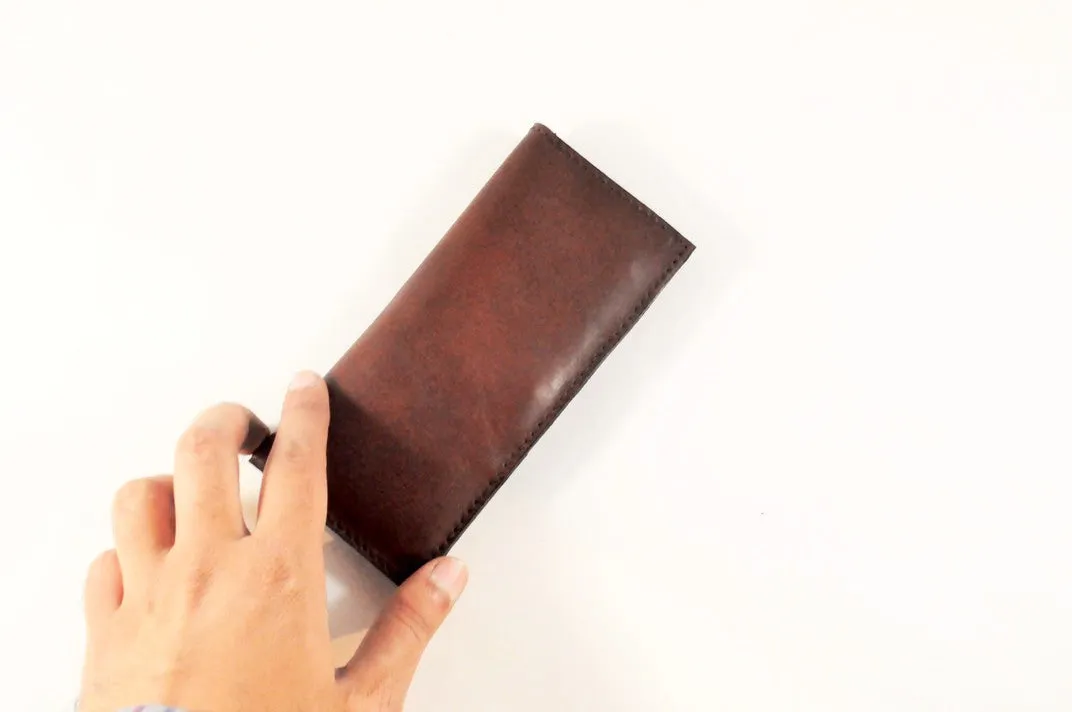 Bifold Long Leather Wallet