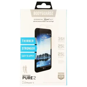 BodyGuardz Pure 2 Series Tempered Glass Screen for LG Phoenix 3 - Clear