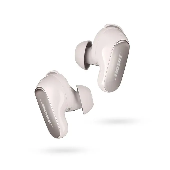 Bose New Quiet Comfort Ultra Wireless Noise Cancelling Earbuds, Bluetooth Noise Cancelling Earbuds with Spatial Audio and World-Class Noise Cancellation, White Smoke 882826-0020