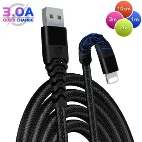 Braided Lightning Cable USB Heavy Duty Charger Charging Data Lead For iPhone's