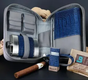 Brizard & Co Havana Traveler Croco Indigo Leather