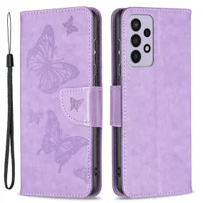 Butterfly Samsung Galaxy A73 flip case - Purple