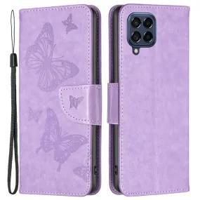 Butterfly Samsung Galaxy M53 5G flip case - Purple