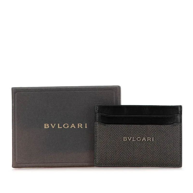 Bvlgari Canvas Leather Card Case