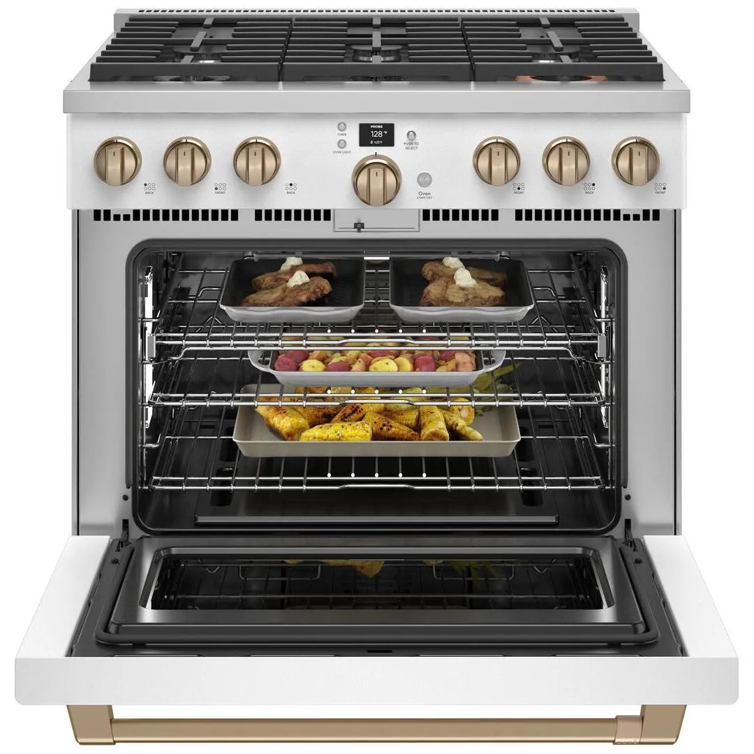 Café 36-inch Freestanding Gas Range with WI-FI Connect CGY366P4TW2