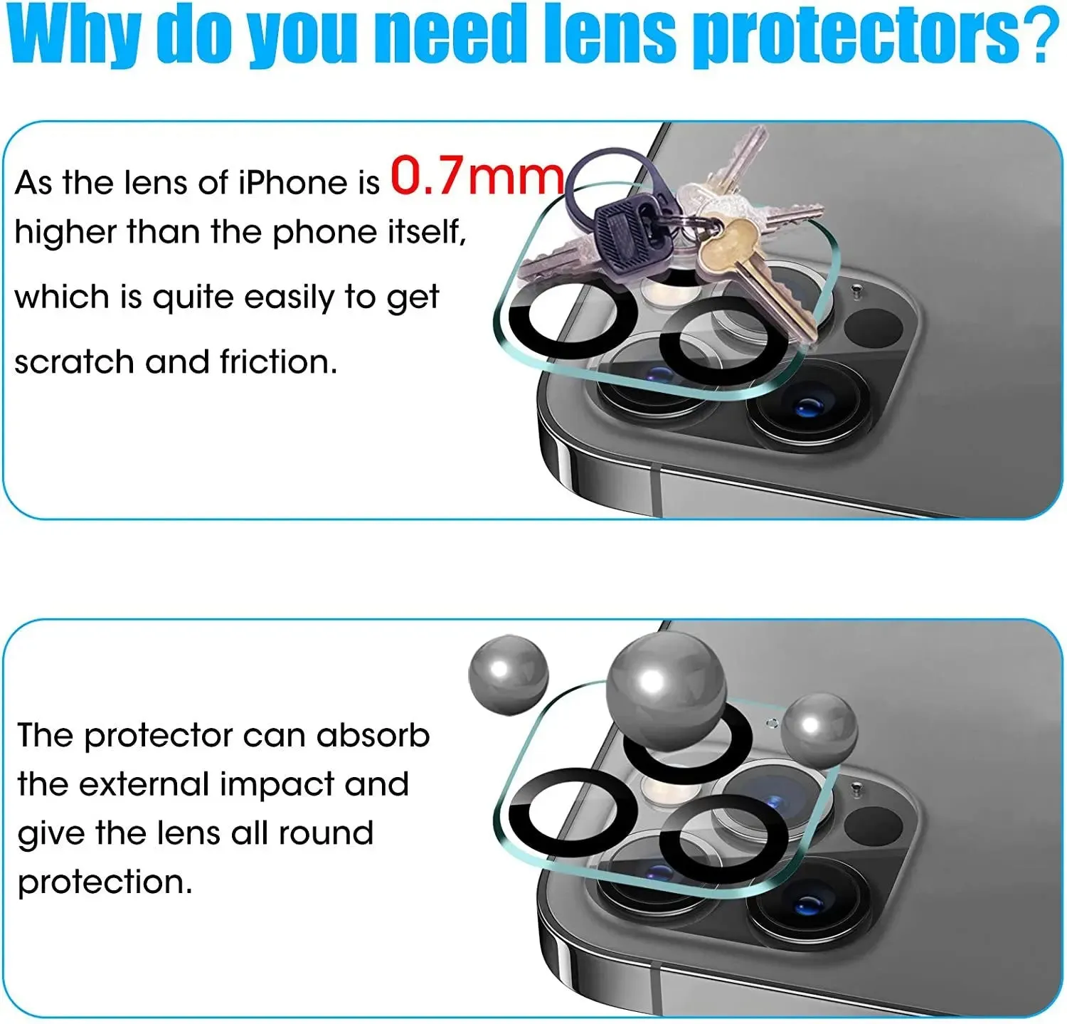 Camera Lens HD Tempered Glass Protector for iPhone 12 Pro Max 6.7-iPhone 12 Pro Max Camera Lens Protector