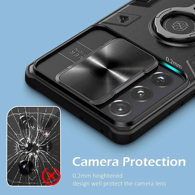 Camshield Armor Phone Case with Camera Protection Cover with Kickstand Ring Holder