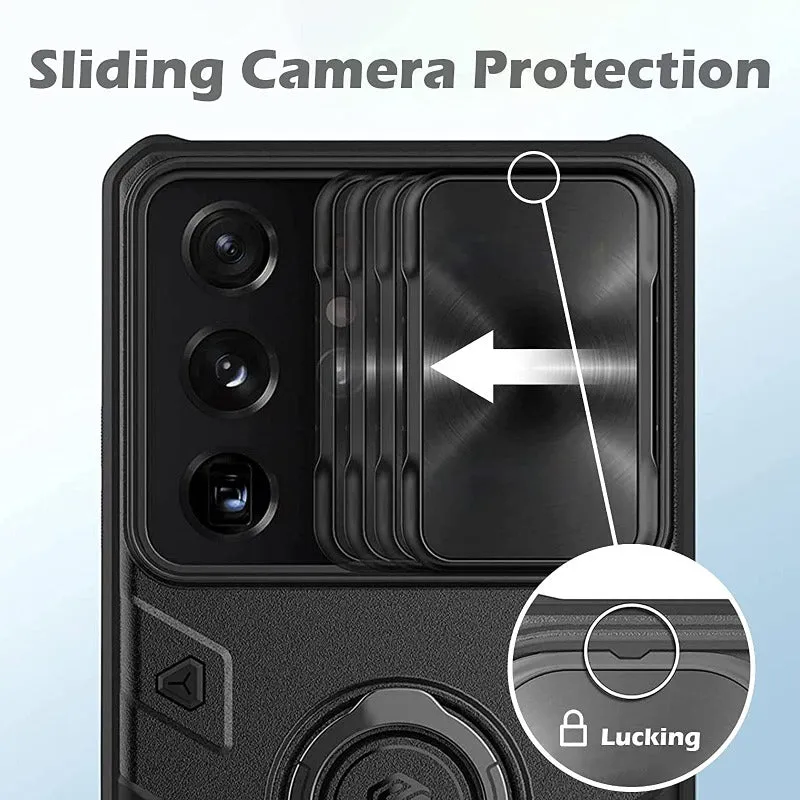 Camshield Armor Phone Case with Camera Protection Cover with Kickstand Ring Holder