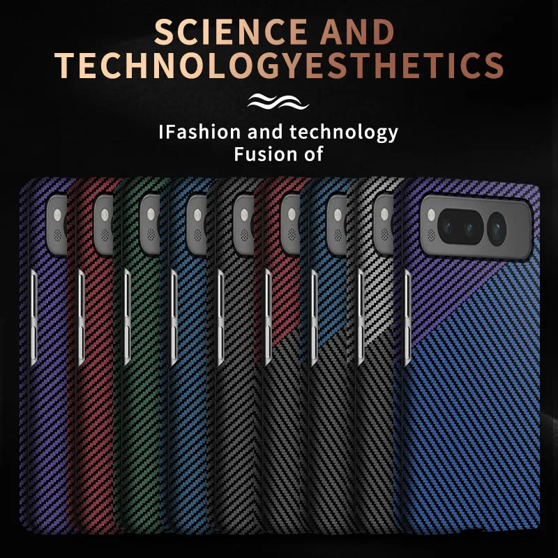 Carbon Fiber Slim Skin Texture Matte Anti-fall Phone Case For Google Pixel Fold