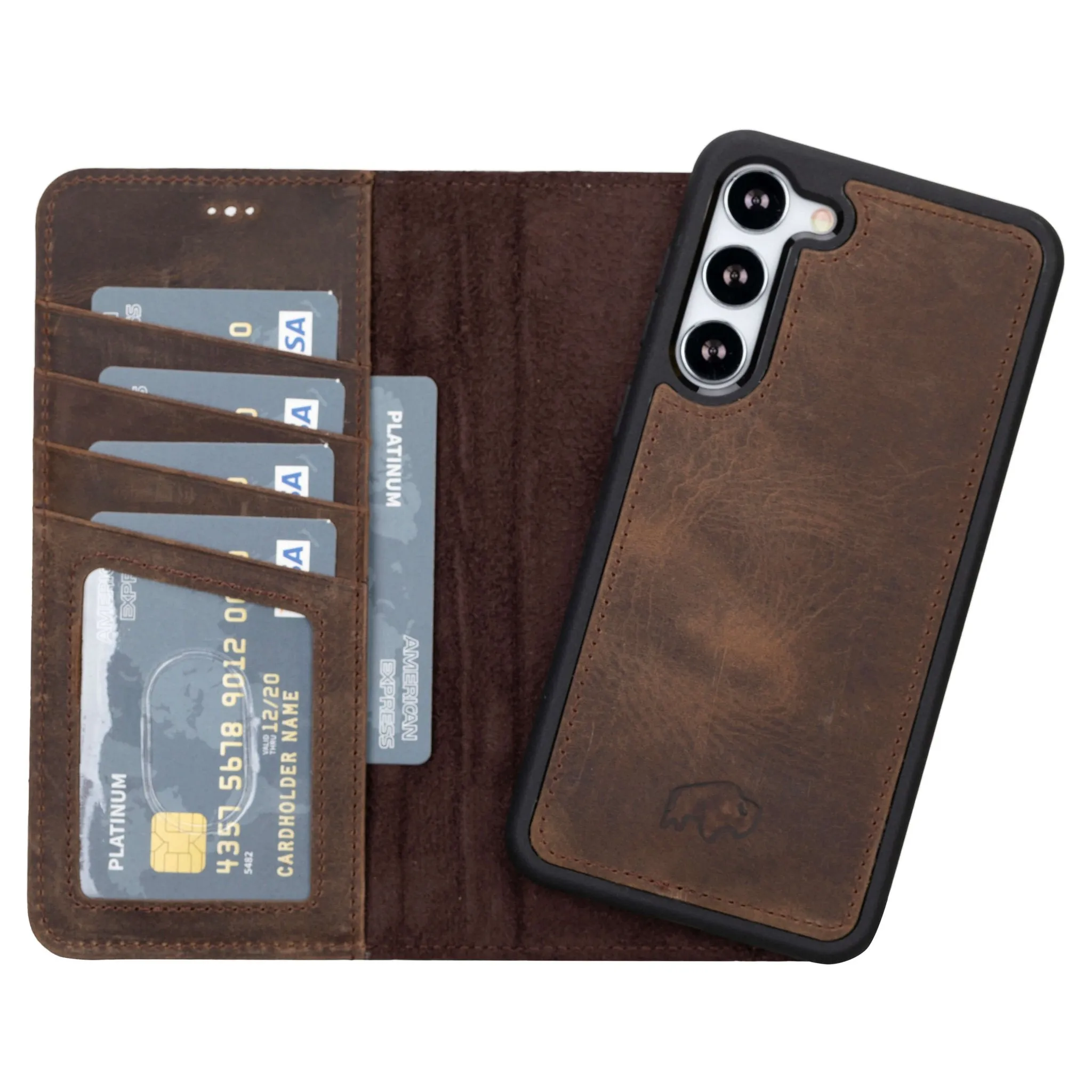 Carson Samsung Galaxy S23 Plus Wallet Case, Distressed Coffee