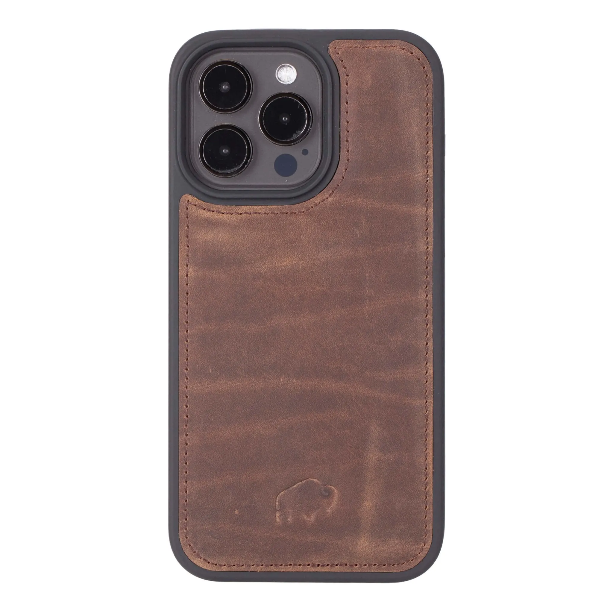 Carter iPhone 15 Pro Max Wallet Case, Distressed Coffee