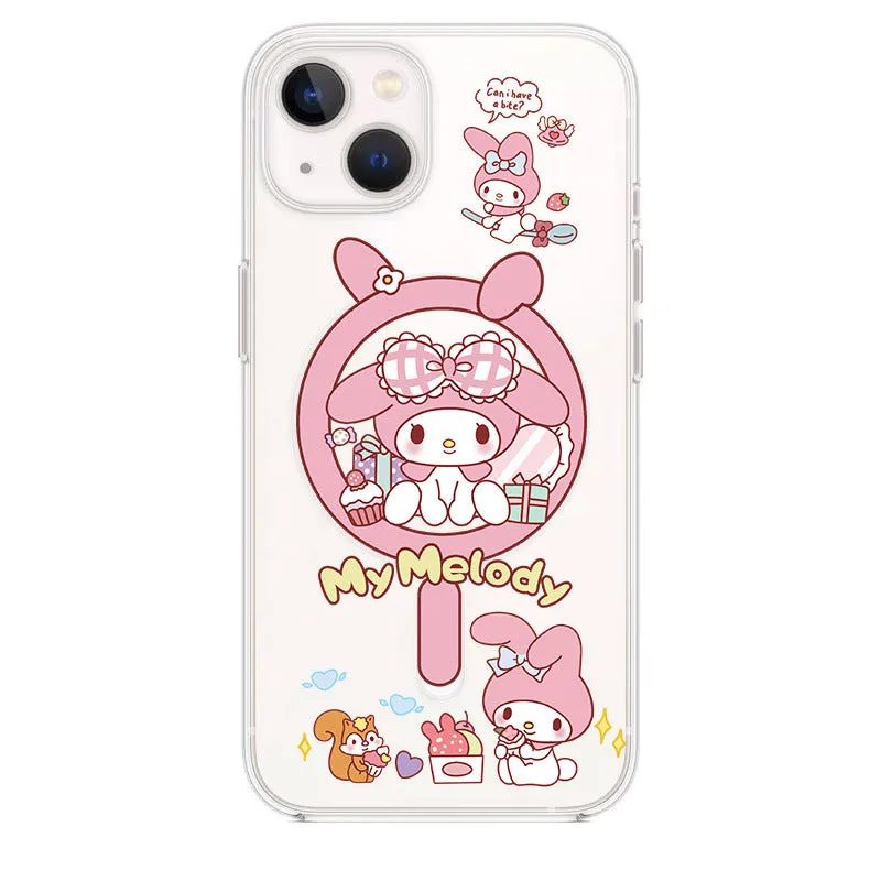 Cartoon iPhone 15 promax magnetic phone case sanrio iphone14plus/13/12/11