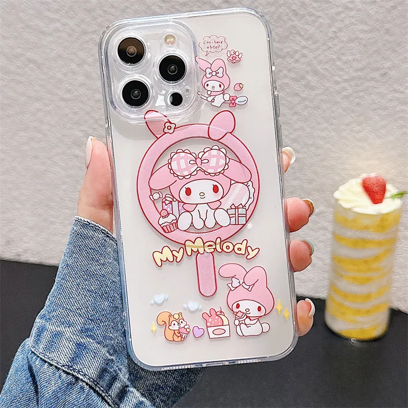 Cartoon iPhone 15 promax magnetic phone case sanrio iphone14plus/13/12/11