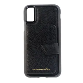 Case-Mate Compact Leather Mirror Case for Apple iPhone X - Black