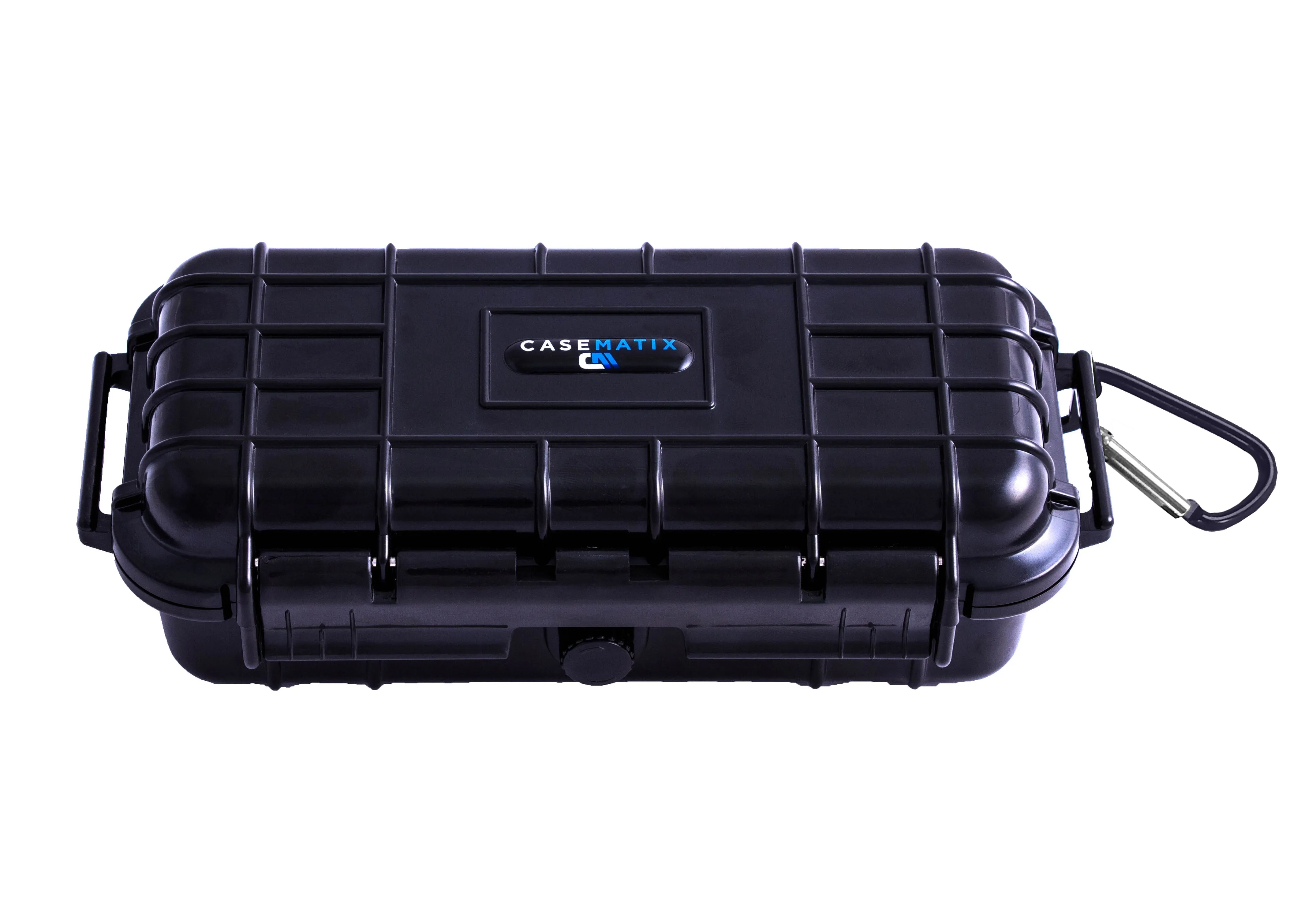 CASEMATIX 7.75" Waterproof Hard Travel Case with Rubber and Customizable Foam Interior - Fits Accessories up to 5.5" x 2" x 1.5"