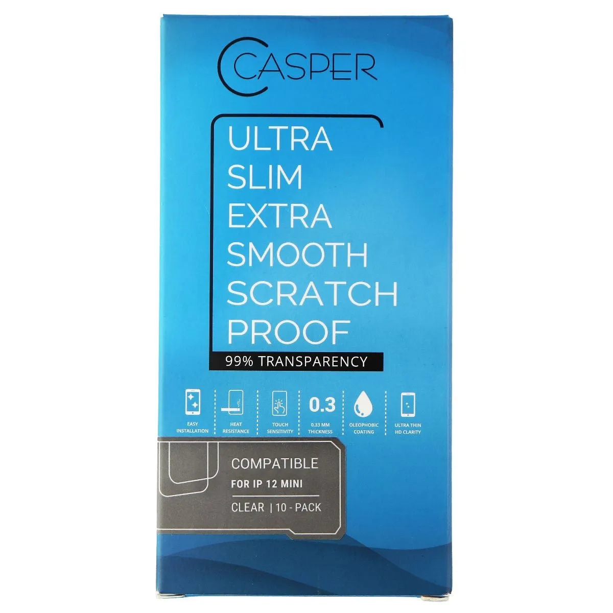 Casper Clear Series Ultra Slim Screen Protector for iPhone 12 Mini - 10 Pack