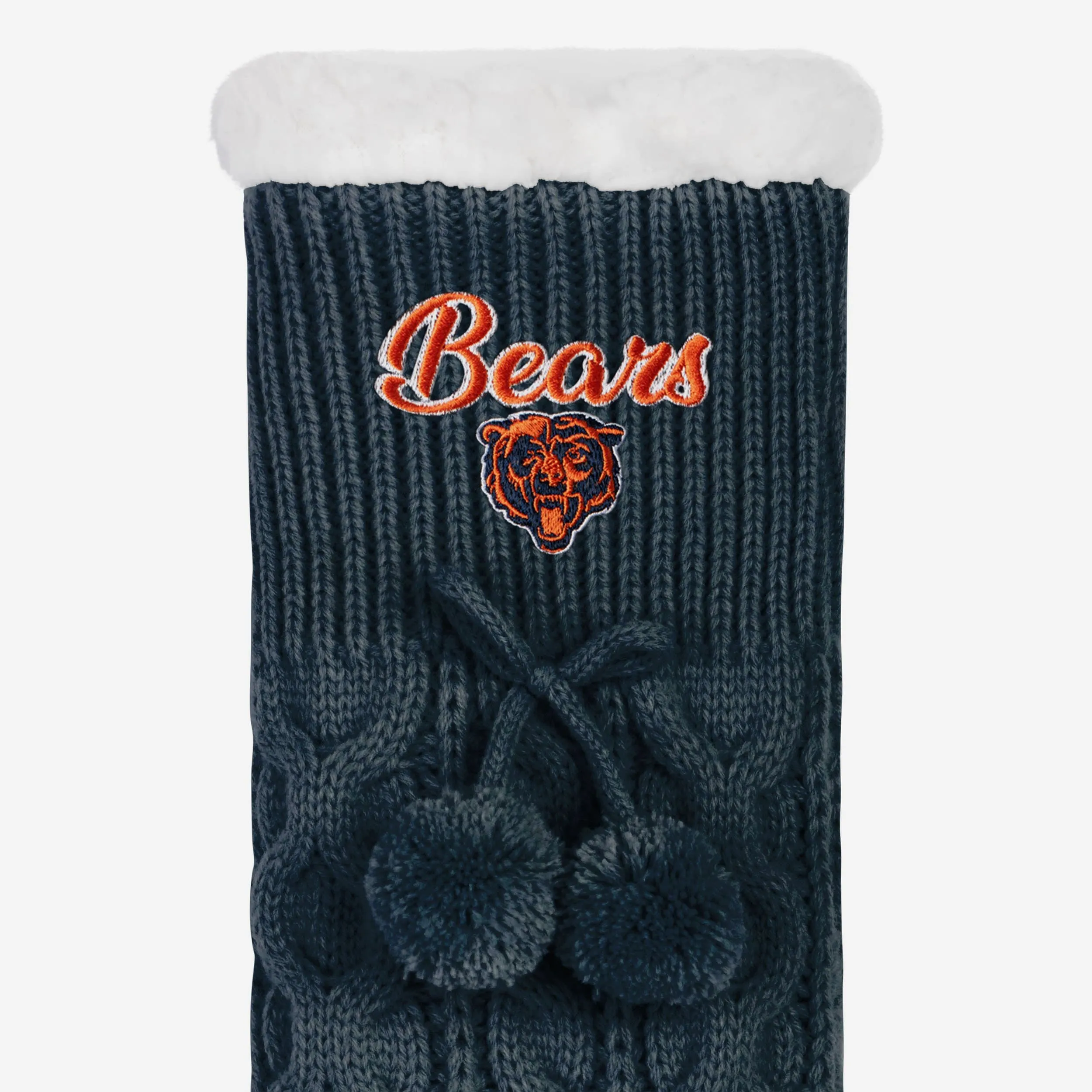 Chicago Bears Womens Cable Knit Footy Slipper Socks