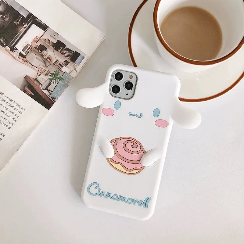 Cinnamoroll Inspired Eating Donut White iPhone Silicon iPhone 12 Pro Max Case