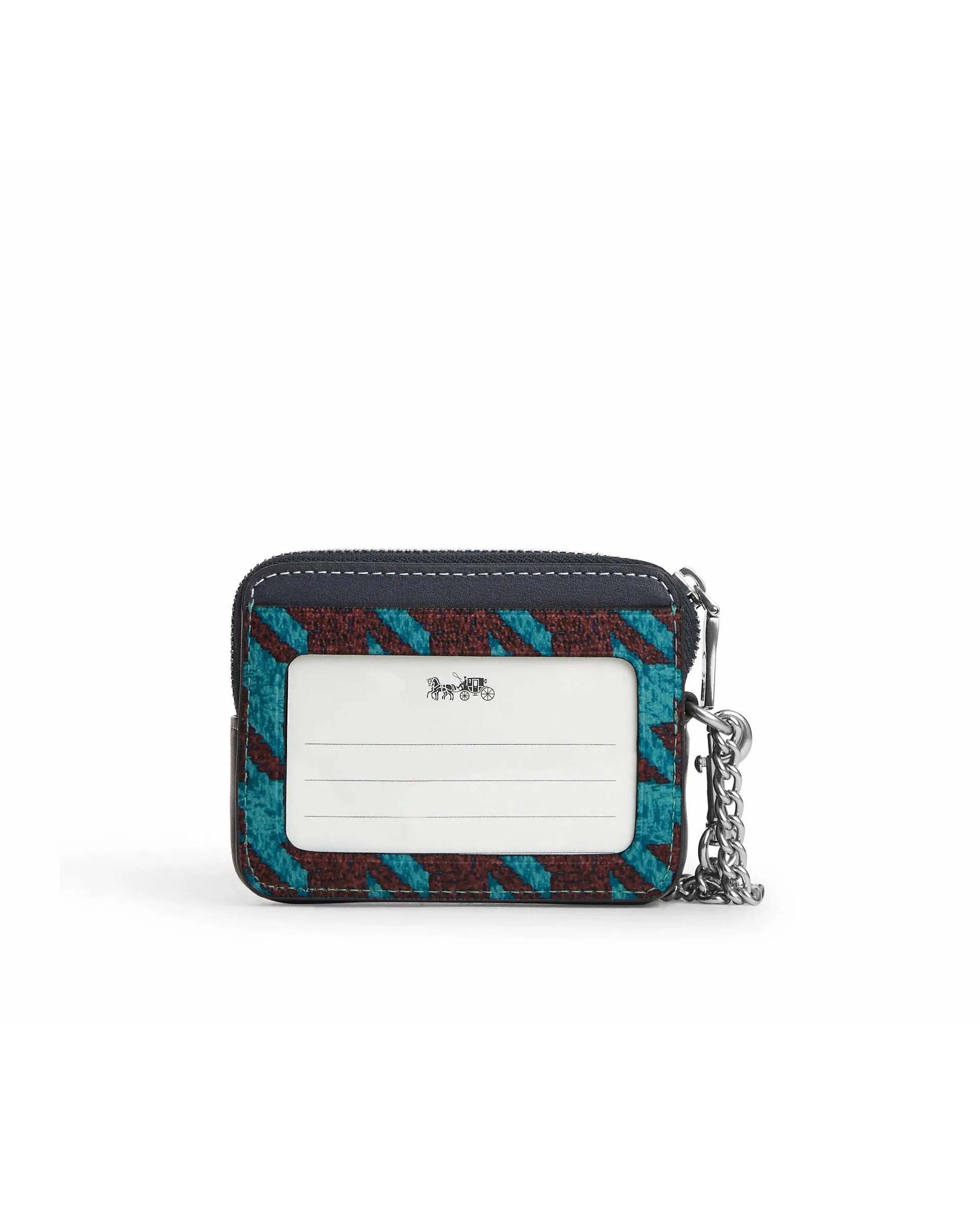 Coach Zip Card Case With Houndstooth Print