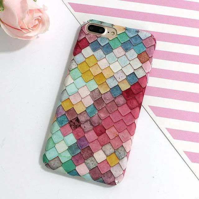 Colorful Fish Scales Case For iPhone Models