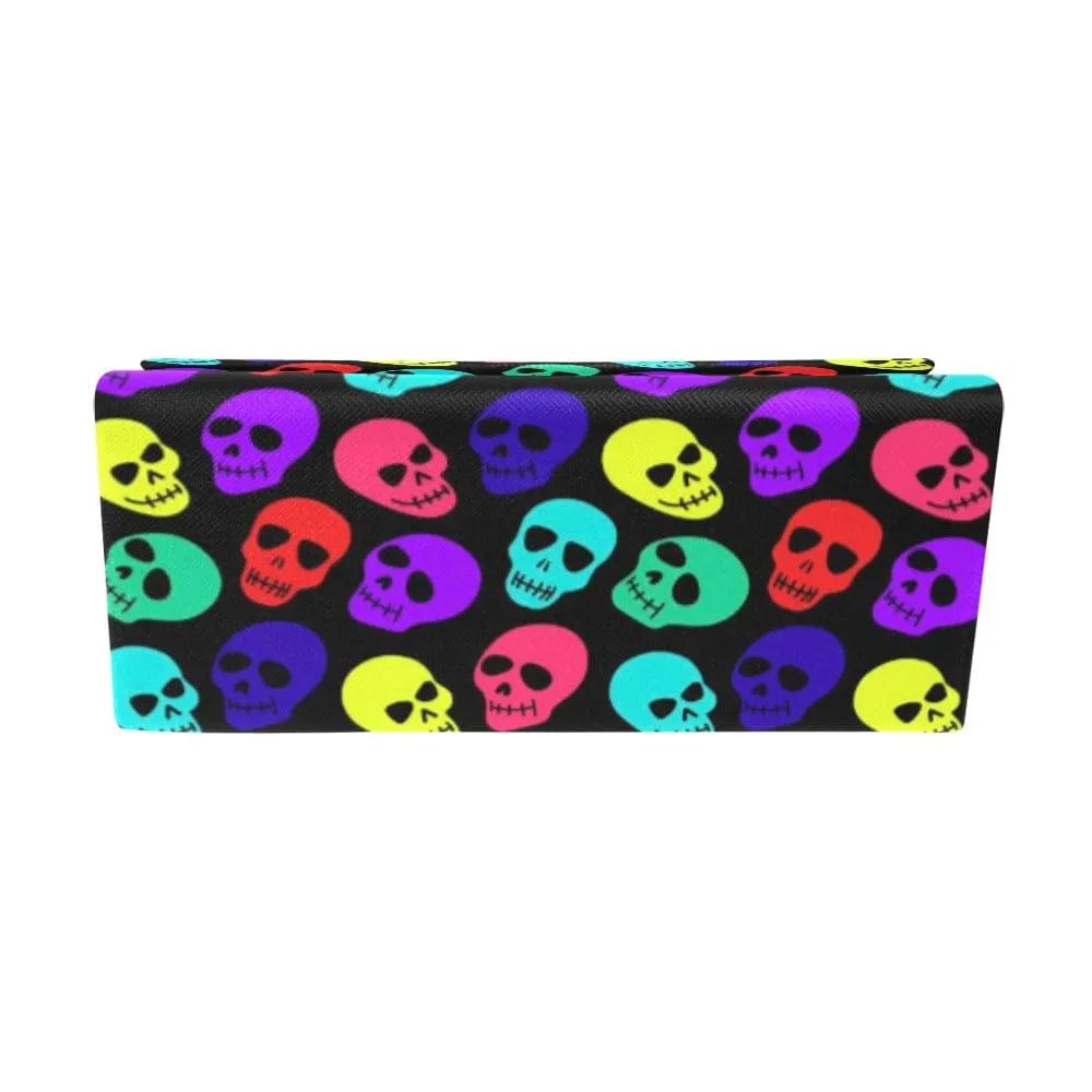 Colorful Skulls Print Custom Foldable Glasses Case