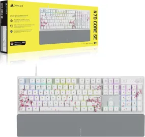 Corsair K70 CORE SE RGB Mechanical Gaming Keyboard with Palm Rest (Cherry MLX Red Switch) Cherry Blossom 櫻花色 CH-9109C1E-NA