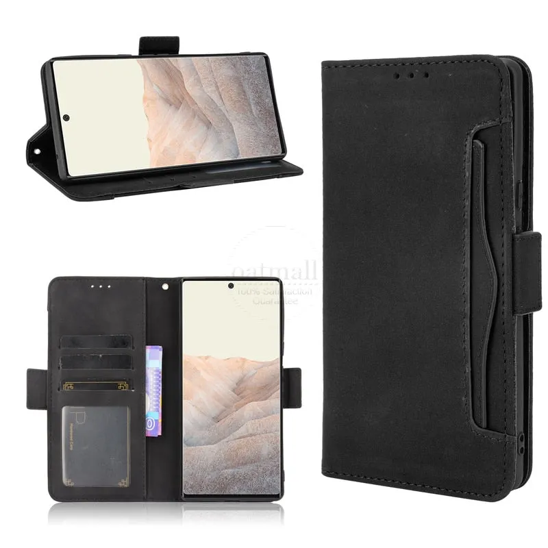 Cover for Google Pixel 6 6A Card Photo Holder Luxury Leather Phone Fundas