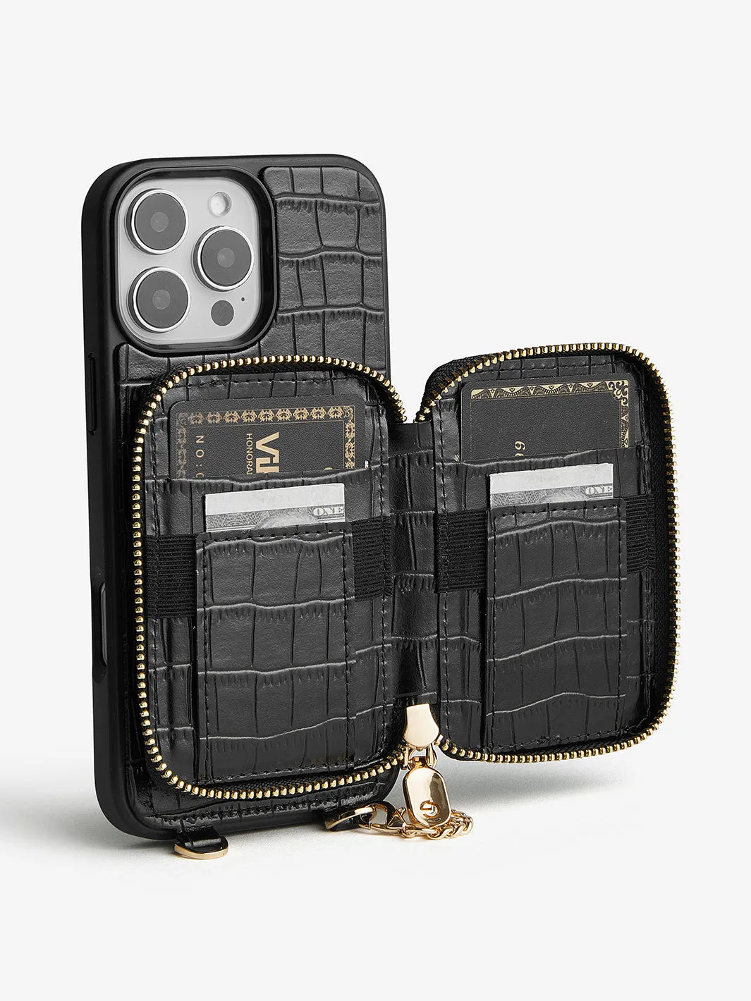 Crocodile Craft Set- Detachable Wireless Charging Crossbody Wallet Phone Case Set