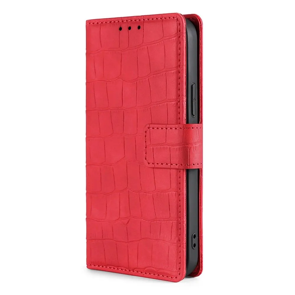 Crocodile textured leather case for Samsung Galaxy A13 4G - Red