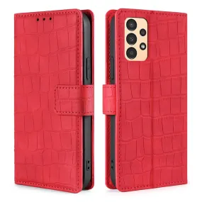 Crocodile textured leather case for Samsung Galaxy A13 4G - Red