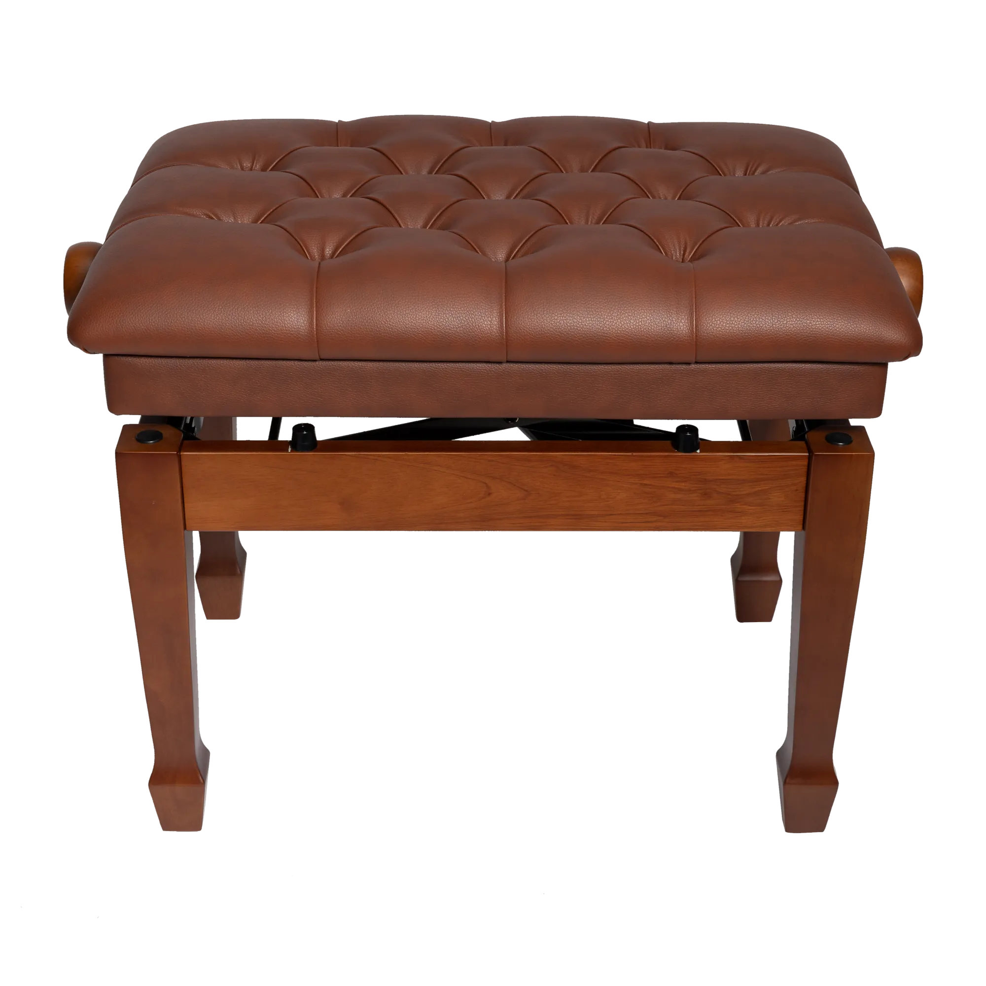 Crown Deluxe Tufted Hydraulic  Height Adjustable Piano Bench (Walnut)