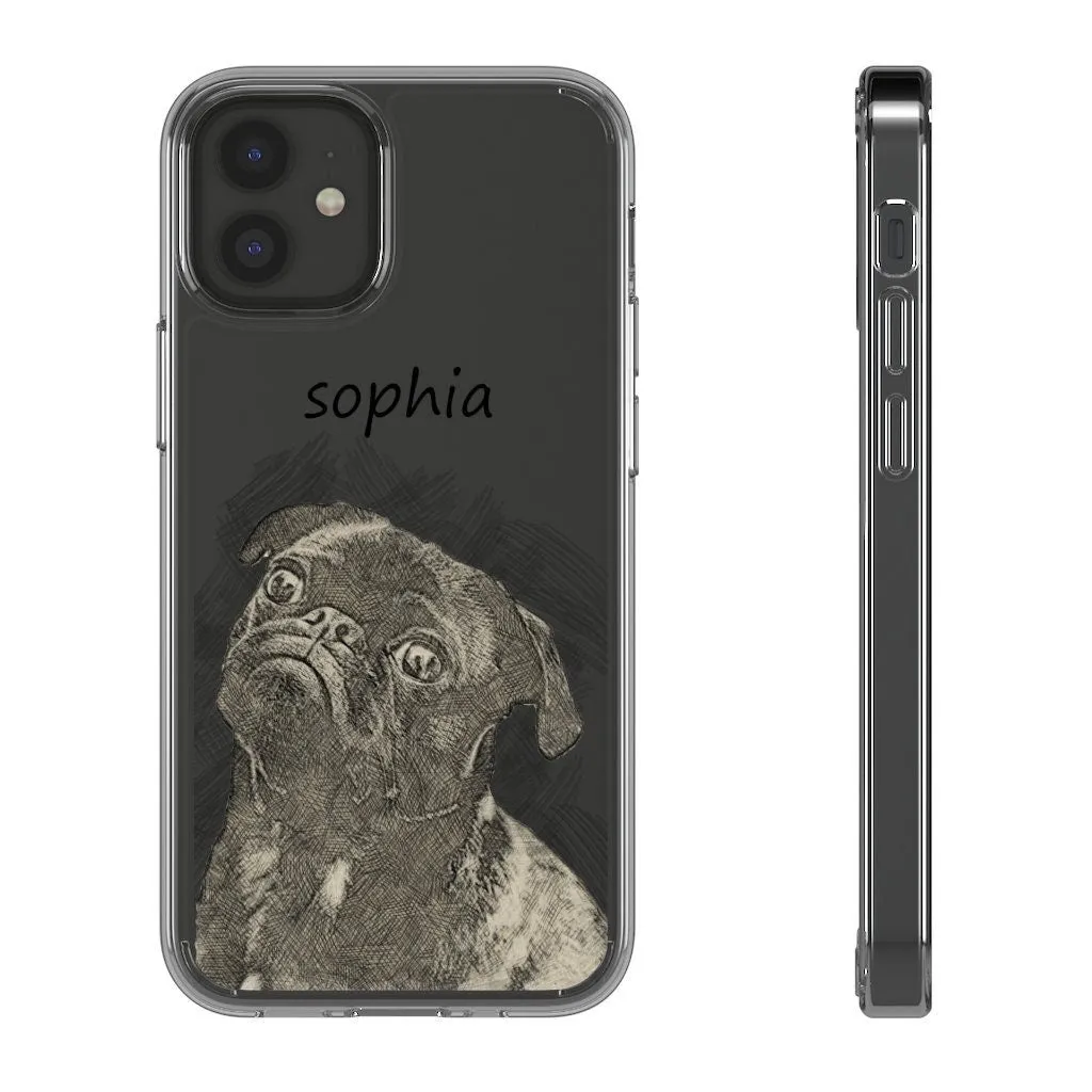 Custom dog phone case, custom pet illustrated phone case, dog iphone case, pet iphone case, pet lovers gift, dog owner gift, classic