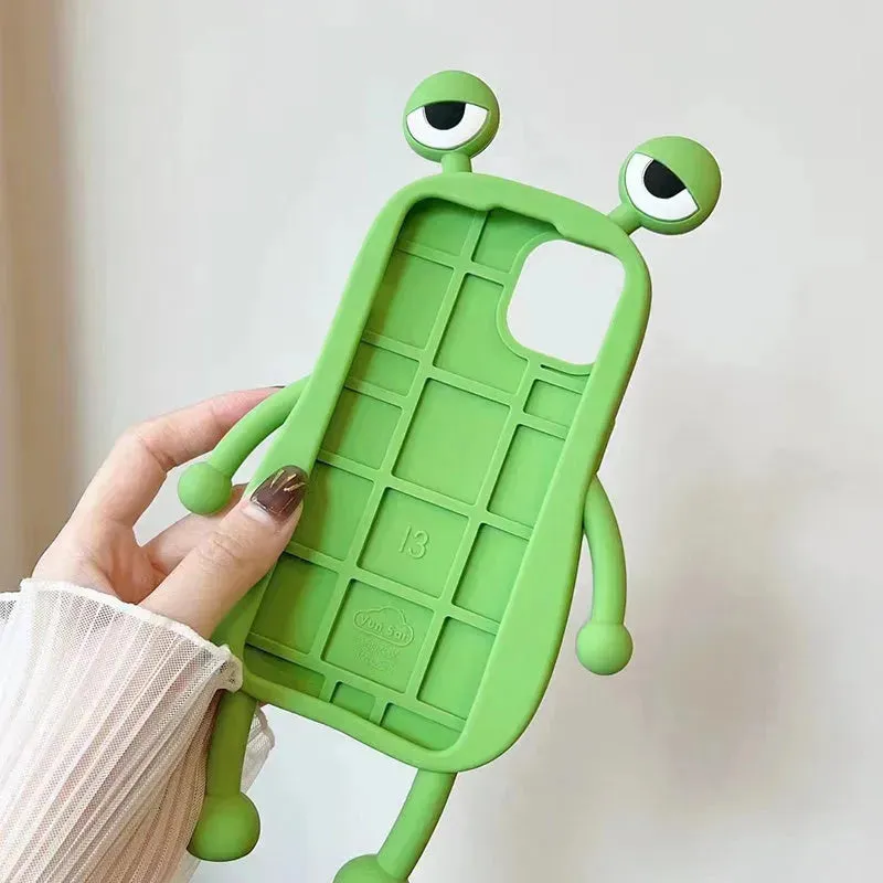 Cute Frog Cartoon Shockproof Bumper Phone Case for Girls