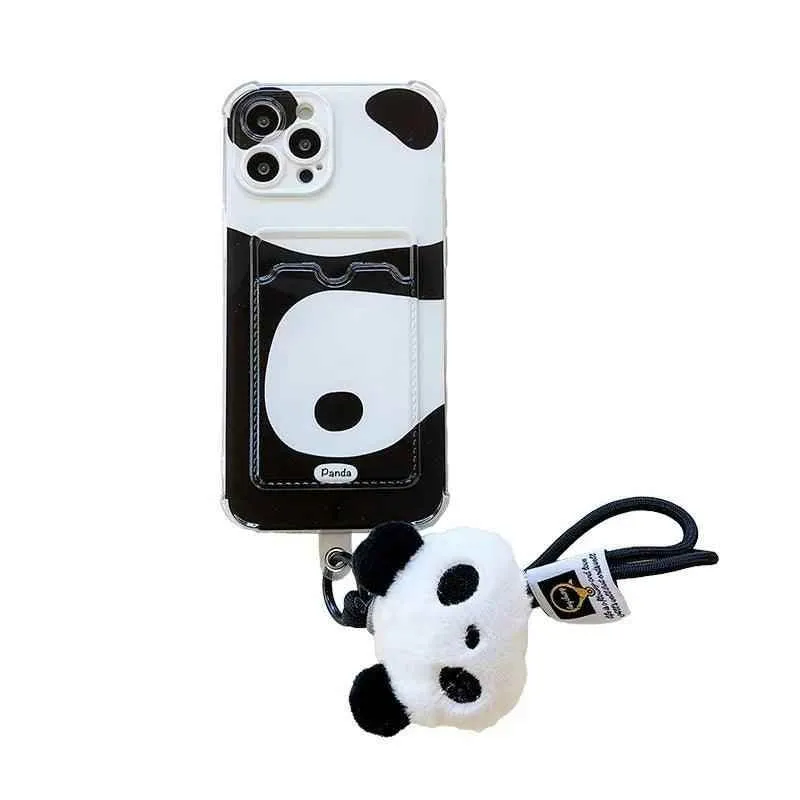 Cute Phone Cases for iPhone 15 Pro Max, 14, 13, 12, and 11 - Lovely Panda - Card Slot - TSP267