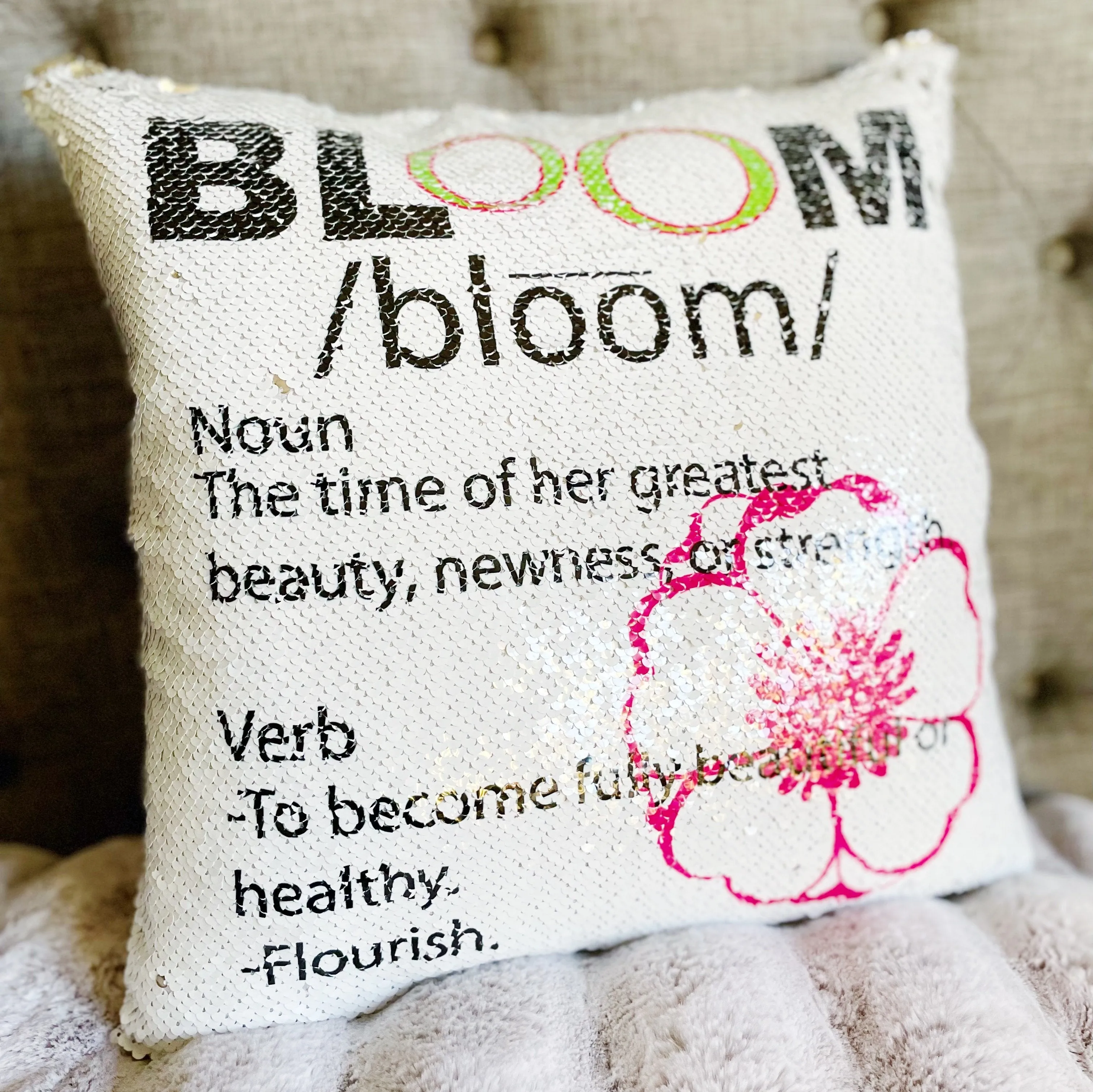 Define Bloom Sequin Pillow