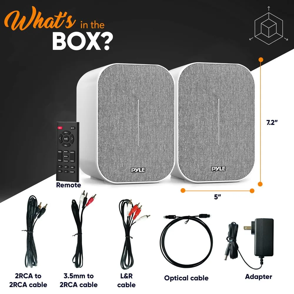 Desktop Bluetooth Bookshelf Speakers - Hifi Studio Monitor Computer Desk Stereo Speaker System, Connections And Studio Quality Sound (50Watt Max)