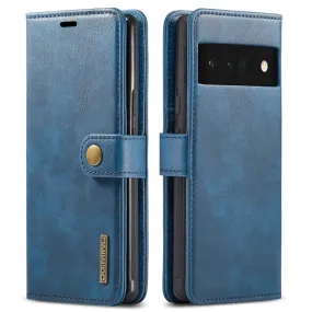 DG.MING Google Pixel 6 Pro 2-in-1 Wallet Case - Blue