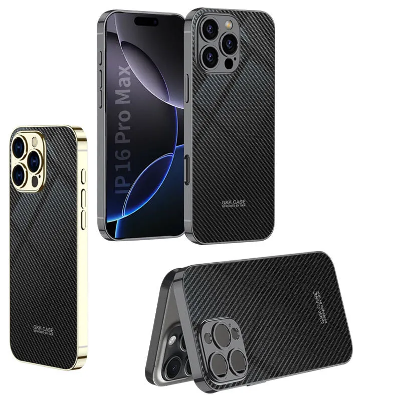 Electroplated Carbon Fiber Pattern Phone Case For IPhone