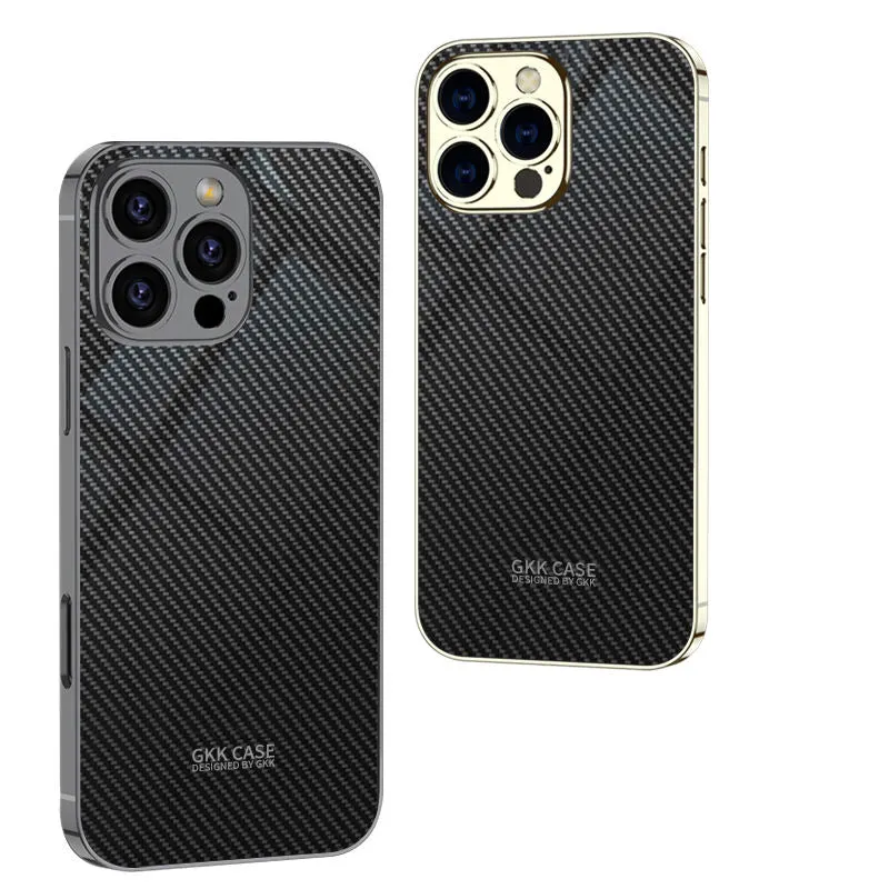 Electroplated Carbon Fiber Pattern Phone Case For IPhone