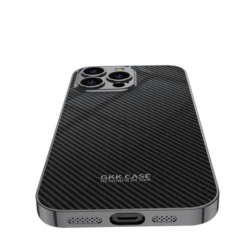 Electroplated Carbon Fiber Pattern Phone Case For IPhone