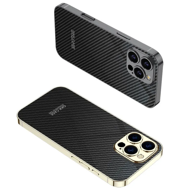 Electroplated Carbon Fiber Pattern Phone Case For IPhone