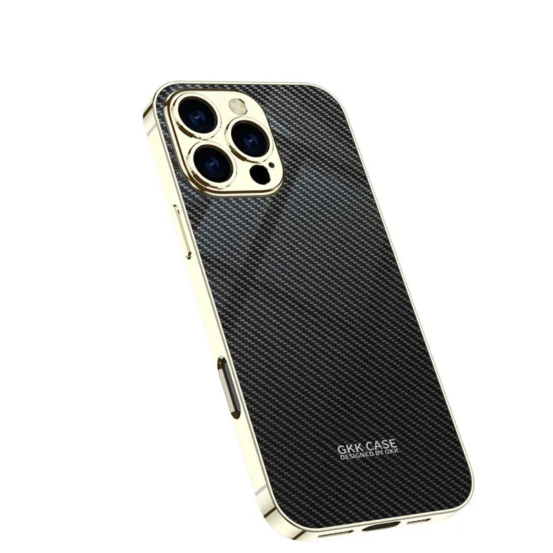 Electroplated Carbon Fiber Pattern Phone Case For IPhone