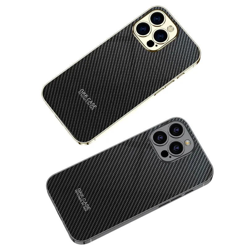 Electroplated Carbon Fiber Pattern Phone Case For IPhone