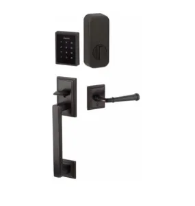 Emtek Hamden EMPowered™ Motorized Touchscreen Handle set with Belmont Knob