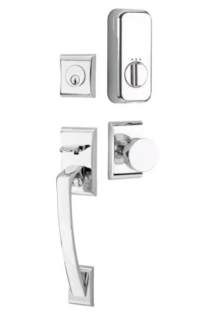 Emtek Single Cylinder Ares Handleset EMPowered Motorized Smart Lock Upgrade With Poseidon Lever