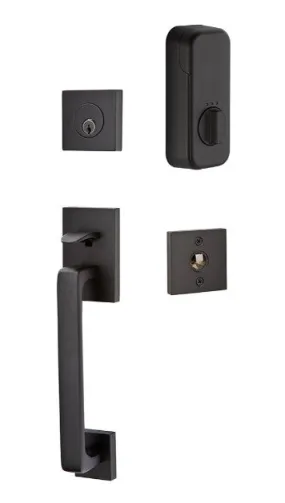 Emtek Single Cylinder Baden Handleset EMPowered Motorized Smart Lock Upgrade With Dumont Lever