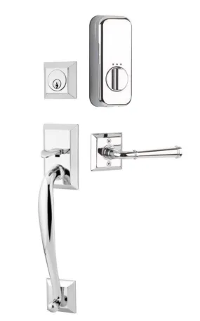 Emtek Single Cylinder Franklin Handleset EMPowered Motorized Smart Lock Upgrade With Milano Lever