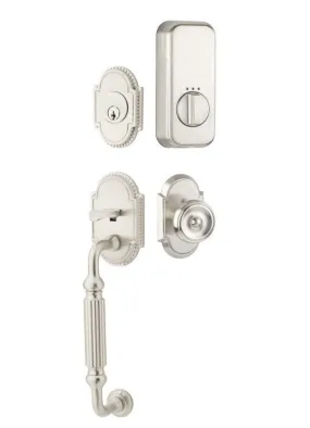 Emtek Single Cylinder Knoxville Handleset EMPowered Motorized Smart Lock Upgrade With Orb Knob