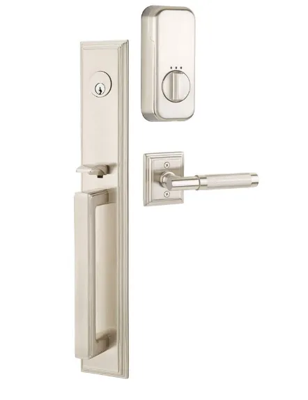 Emtek Single Cylinder Melrose Handleset EMPowered Motorized Smart Lock Upgrade With Orb Knob